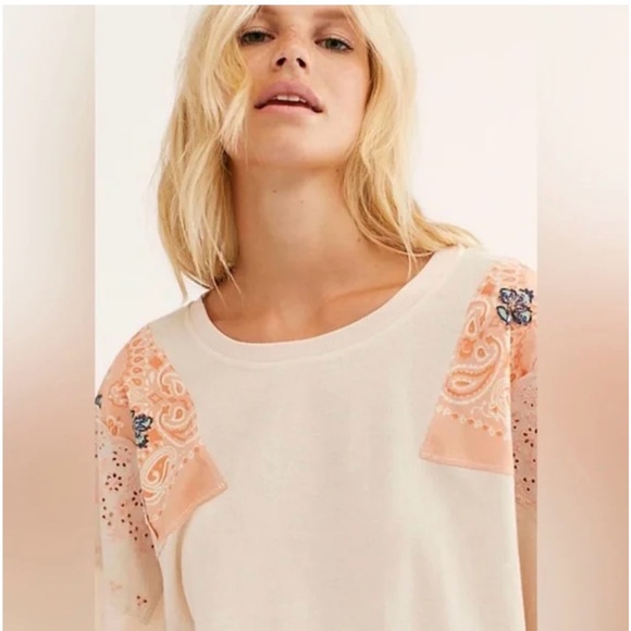 Free People We the Free Feelin’ It Embroidered Top - Picture 3 of 8